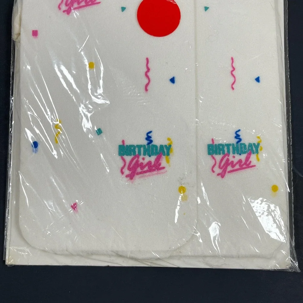 Frances Meyer Party Hose Birthday Girl Womens OS White Confetti Vintage Tights